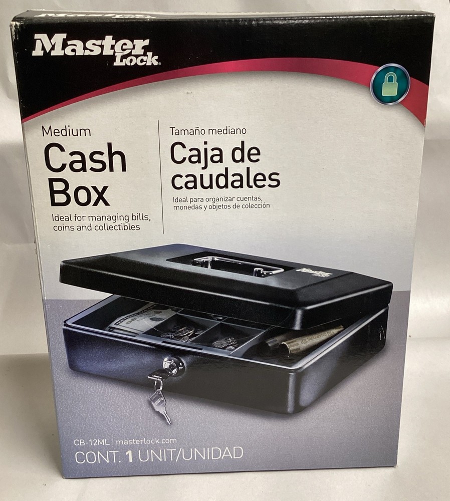 Master Lock 12Ft Keyed Cash Box with Handle - New