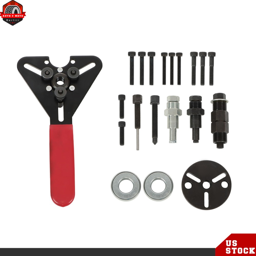 A/C Compressor Clutch Removal Installation Holding Tool Kit with Storage Case