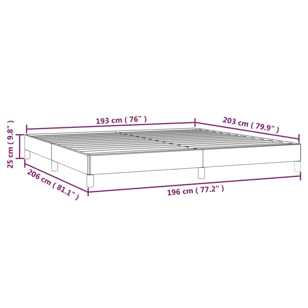 Bed Frame Light grey 100% polyester, plywood, engineered wood King