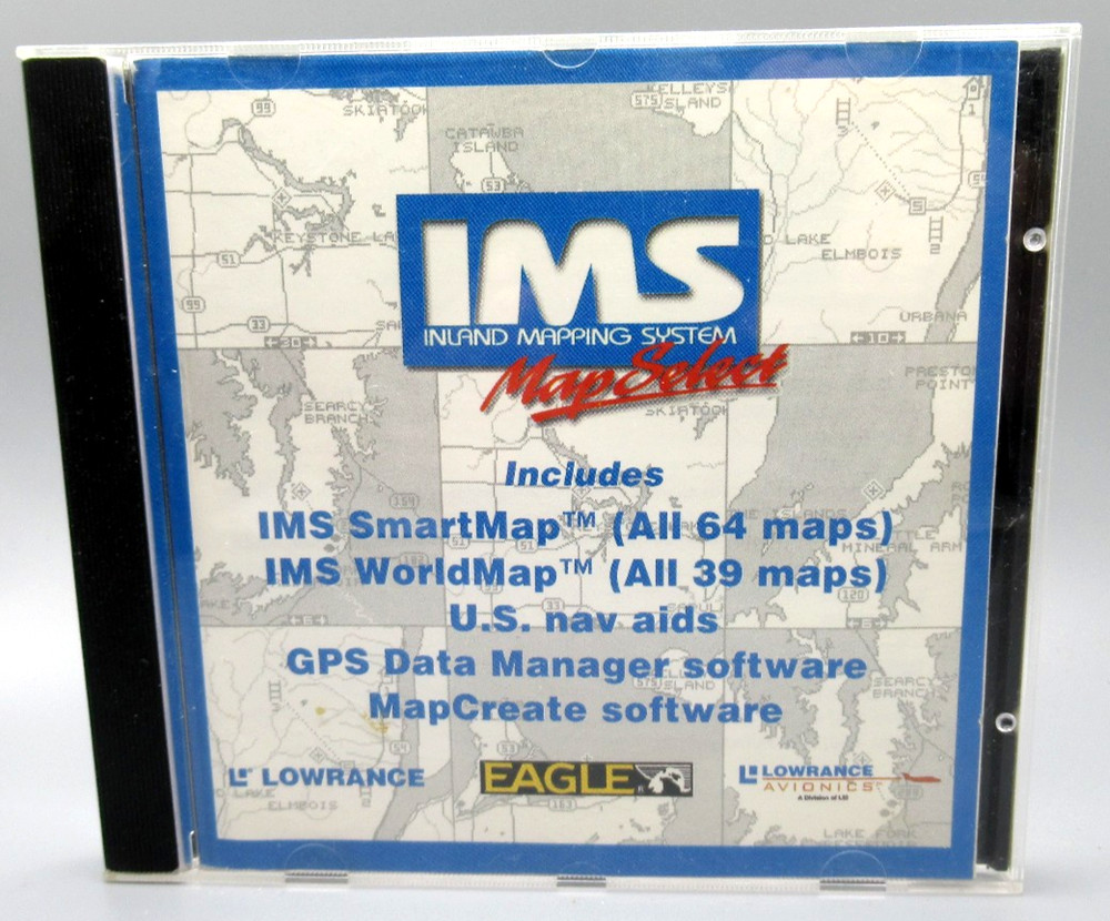 1998 Lowrance Eagle IMS Inland Mapping System (Map Select) CD w/ Case #2