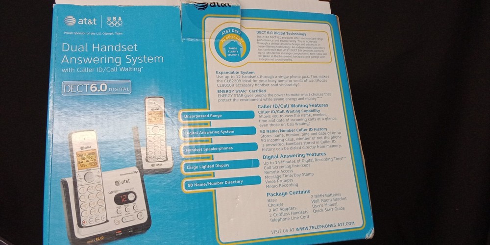 CL82209 AT&T dual hand answering system Dect 6.0 digital