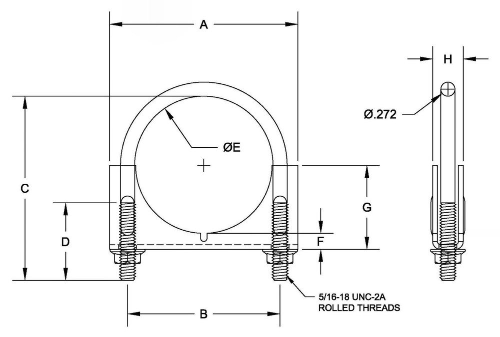 10 pc. U-Bolts pipe size 3.00"