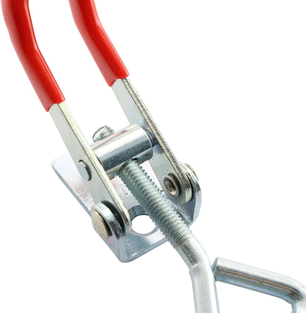 4PCS Latch Catch Cabinet Boxes Handle Toggle Lock Clamp Hasp Red,silver