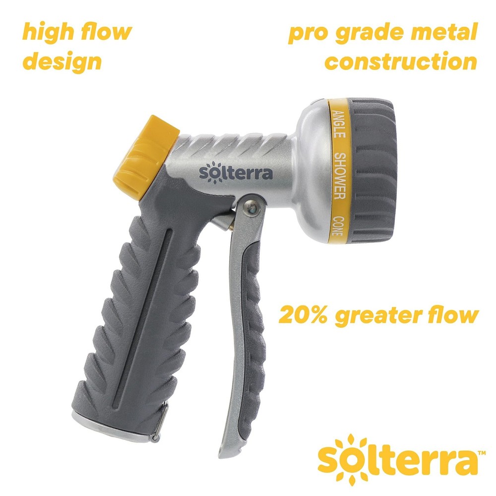 Solterra 8-Pattern Garden Hose Nozzle with Front Trigger Multi-Pattern