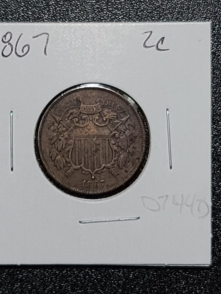 1867 Two 2 Cent Piece DT44D