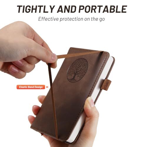 Small Pocket Notebook,Leather Journal () Mini Black