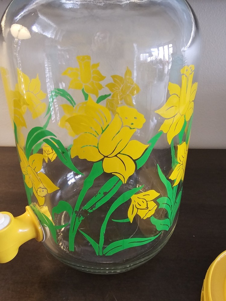 Vintage Daffodil Sun Tea Jar