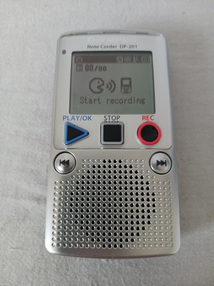 Olympus Note Corder DP-201 Digital Handheld Voice Recorder Player - TESTED - EUC