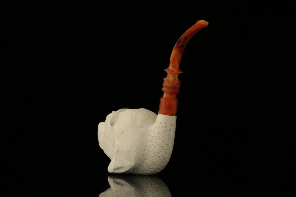 Bear Head Block Meerschaum Pipe with fitted case M3497