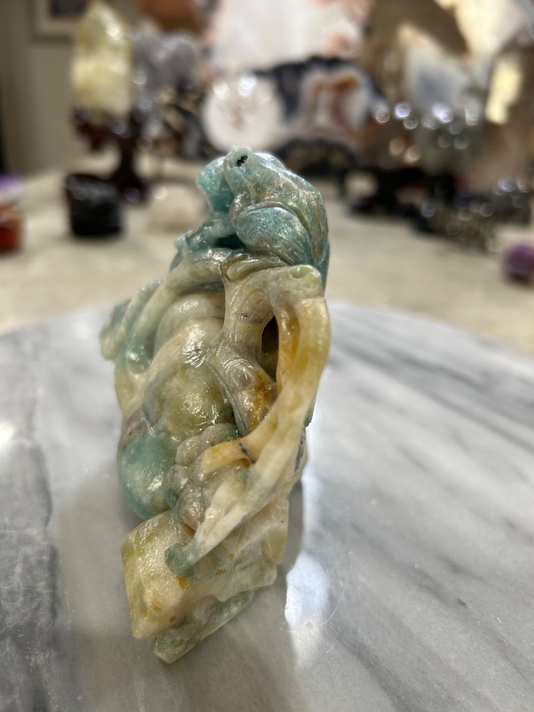 Amazonite Frogs on pumpkin carving