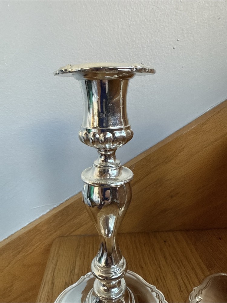 Pair Of Silver Plated Candlestick Holders
