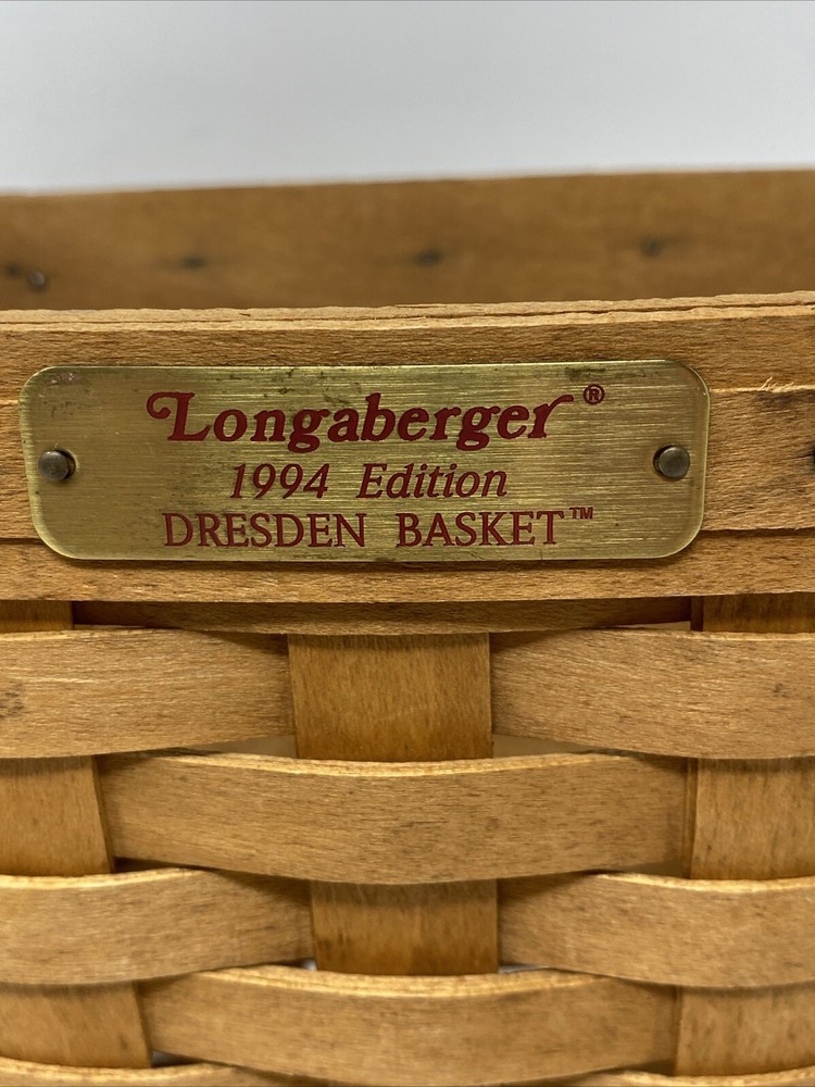 1994 Longaberger Dresden Basket With Handle 9x5x7”
