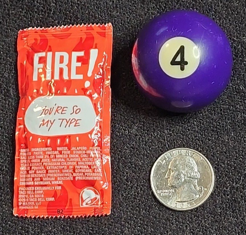 Replacement mini billiard Ball - Solid Purple #4 Ball 1.5"