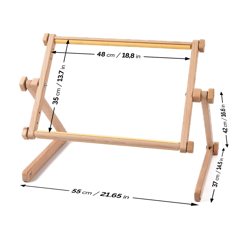 Needlework Table and Lap Hands-Free Stand with Adjustable Frame Chafflin