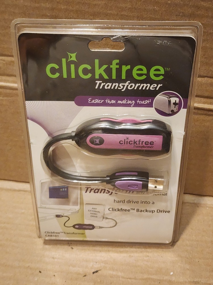 Clickfree Transformer CAB101 Backup Drive Transform Any External Hard Drive NEW