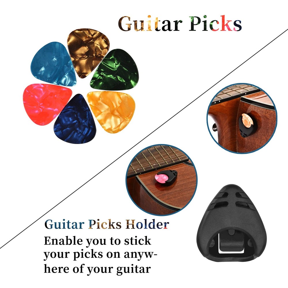 Guitar Tuner, Accessories with Picks, Capo, Capo Black