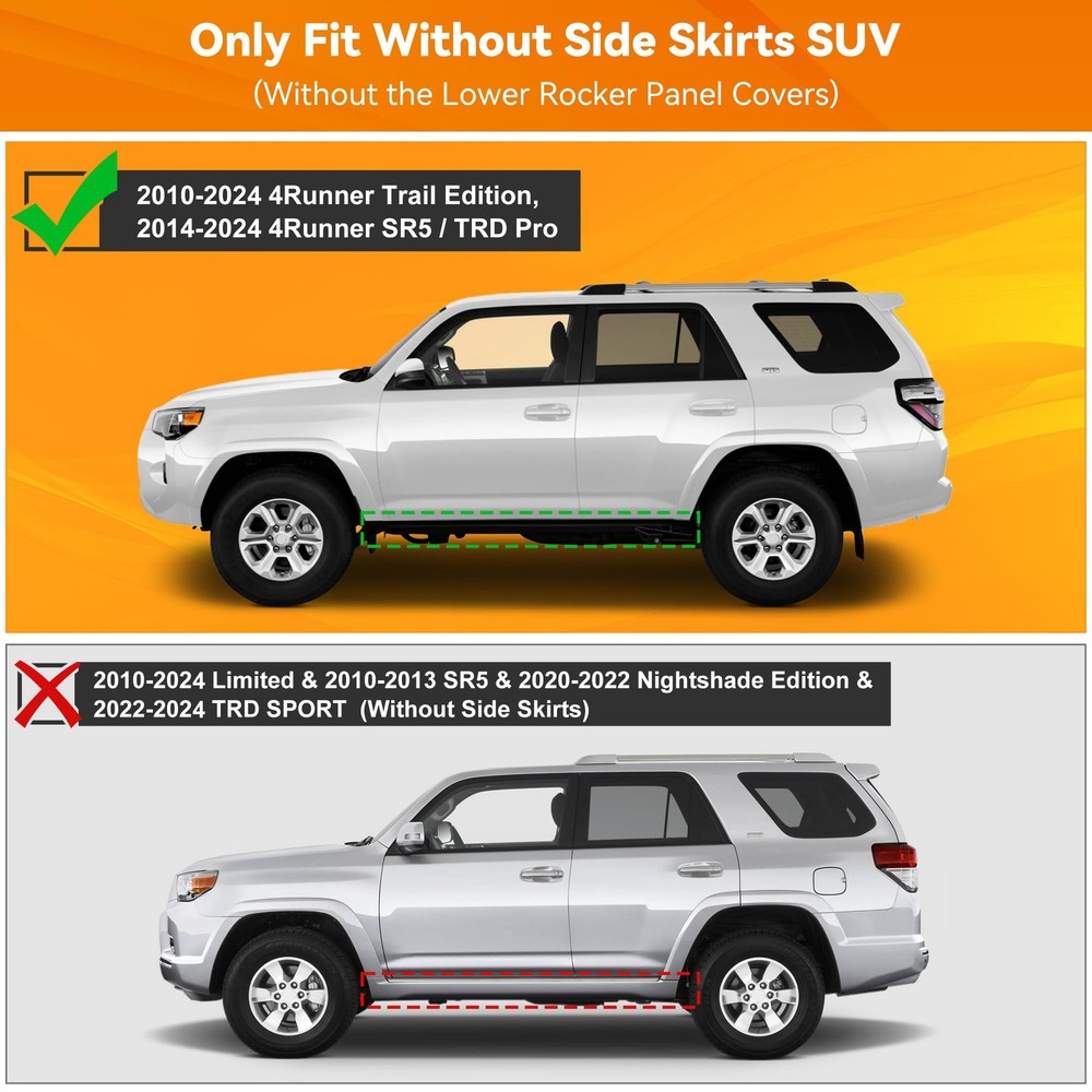 Running Boards for 4Runner 2010-2024 Drop Down Side Steps