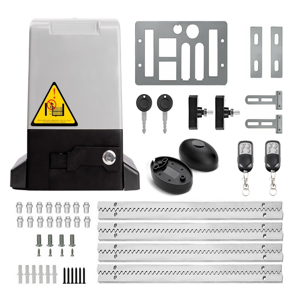 5300lb Automatic Sliding Gate Opener Rack Driven 2 Remote Controls & IR Sensor