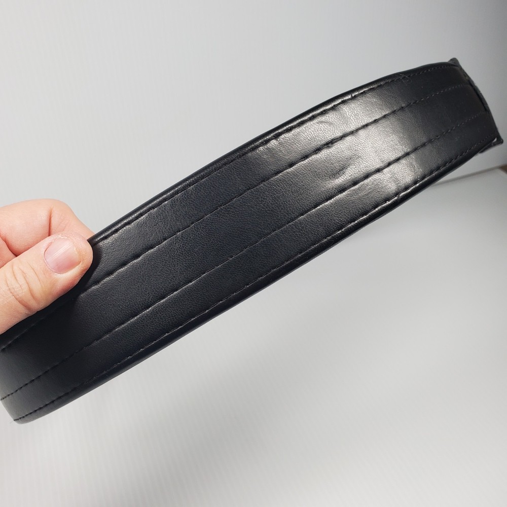 Uncle Mike's Mirage Duty Belt Leather 2" Medium Ultra Plain Black Hook and Loop
