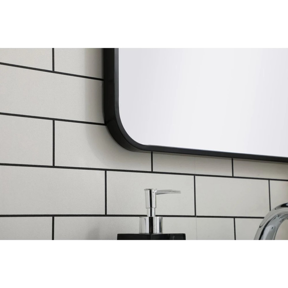 Roseto Formiae 22" Wx36" H Contemporary Rectangular Framed Bathroom Wall Mirror