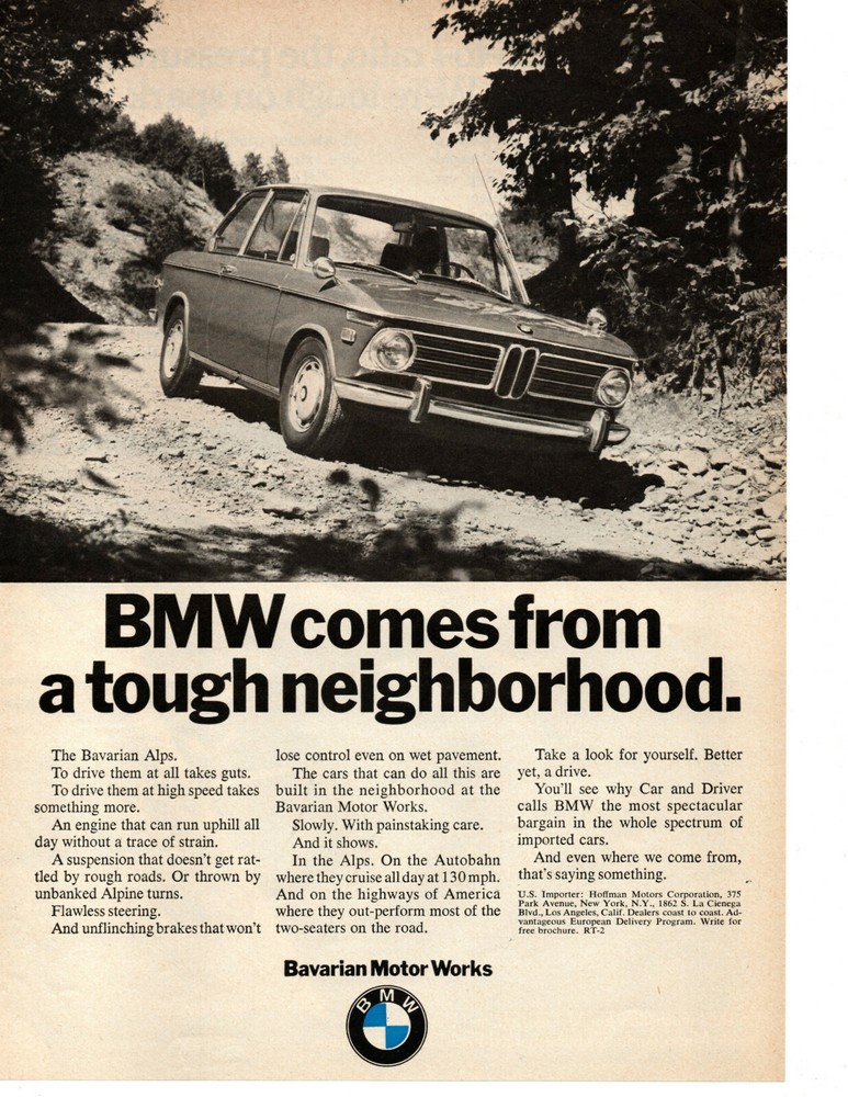 1970 BMW ~ CLASSIC ORIGINAL PRINT AD