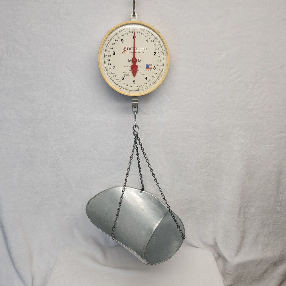 Detecto MCS-20DF Hanging Double Face Dial Scale 20 lb. Capacity With Scoop