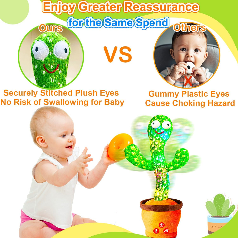 Interactive Dancing Cactus Toy for Babies and Toddlers - Volume Adjustable