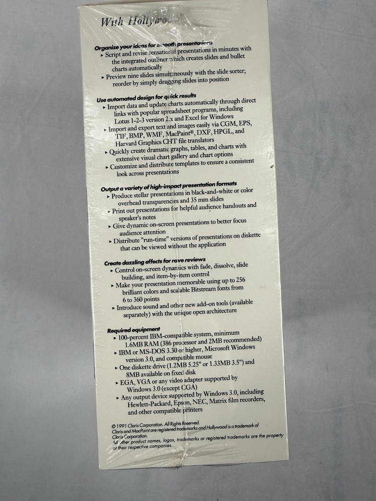 Claris Hollywood – Presentation Software for Windows (circa 1991)