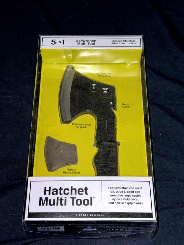SURVIVAL TACTICAL HATCHET 5 IN 1 MULTI TOOL 11 INCH BLACK PROTOCOL
