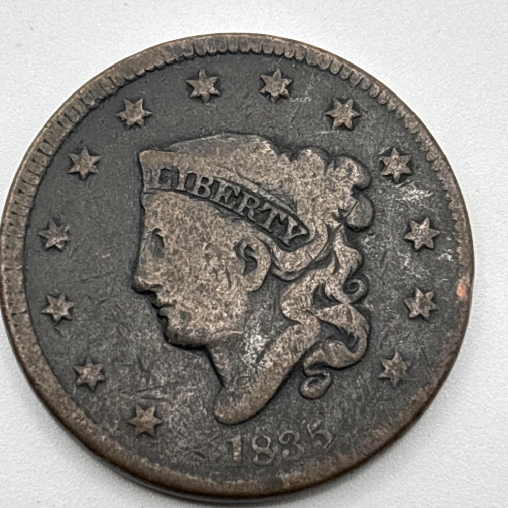 1835 Coronet Head Large Cent Very Good (VG)