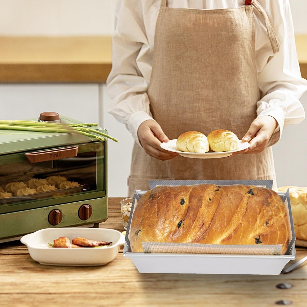2 Pcs Thickened Silicone Bread loaf pan liners for baking bread 9x5，Silic