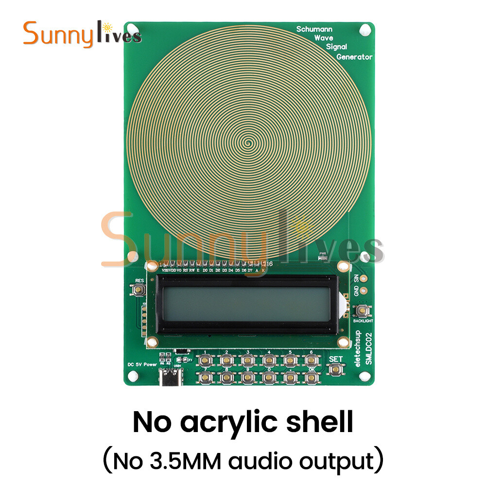 Schumann Wave Generator Pulse Sine Frequency +3.5MM Audio Output Connector +Case