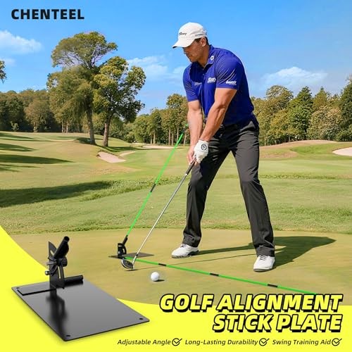 Golf Alignment Stick Angle Holder - Adjustable Swing Plane Golf Training Aid,