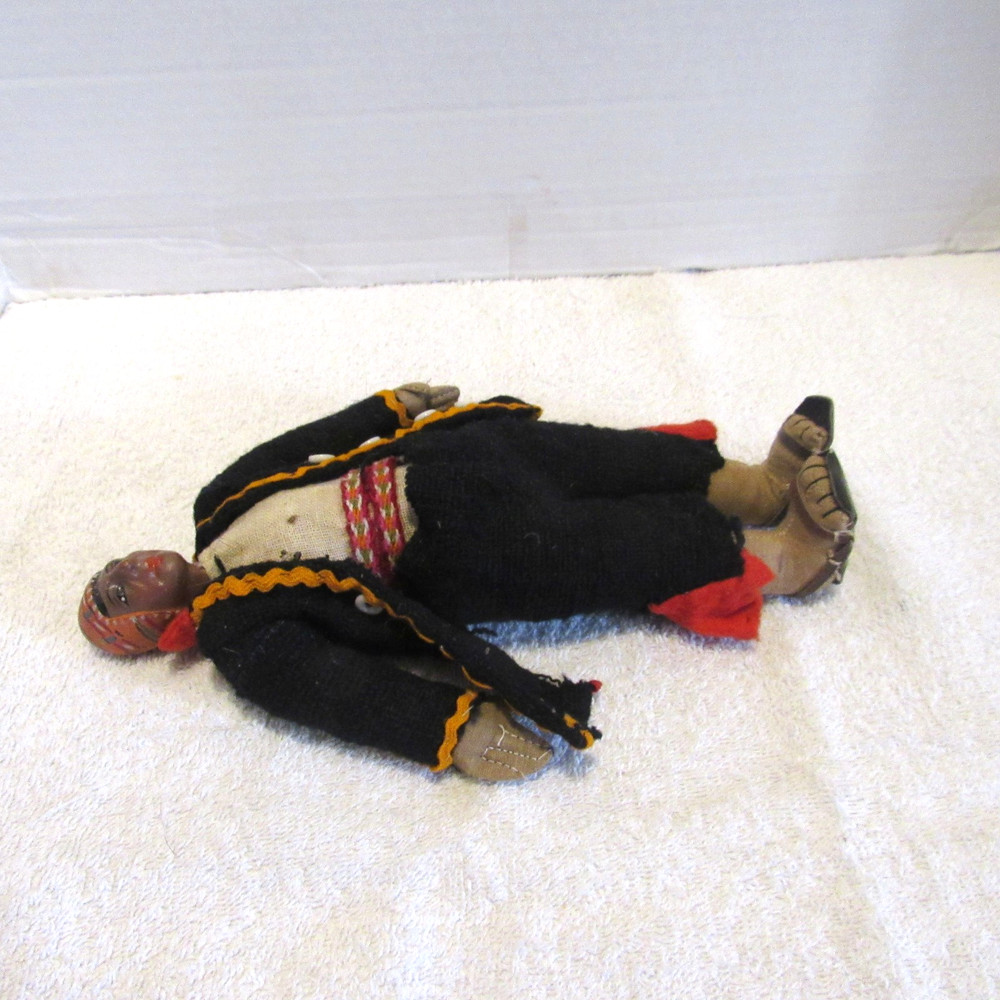 Vintage Folk Art Peruvian Man Doll Hand Made