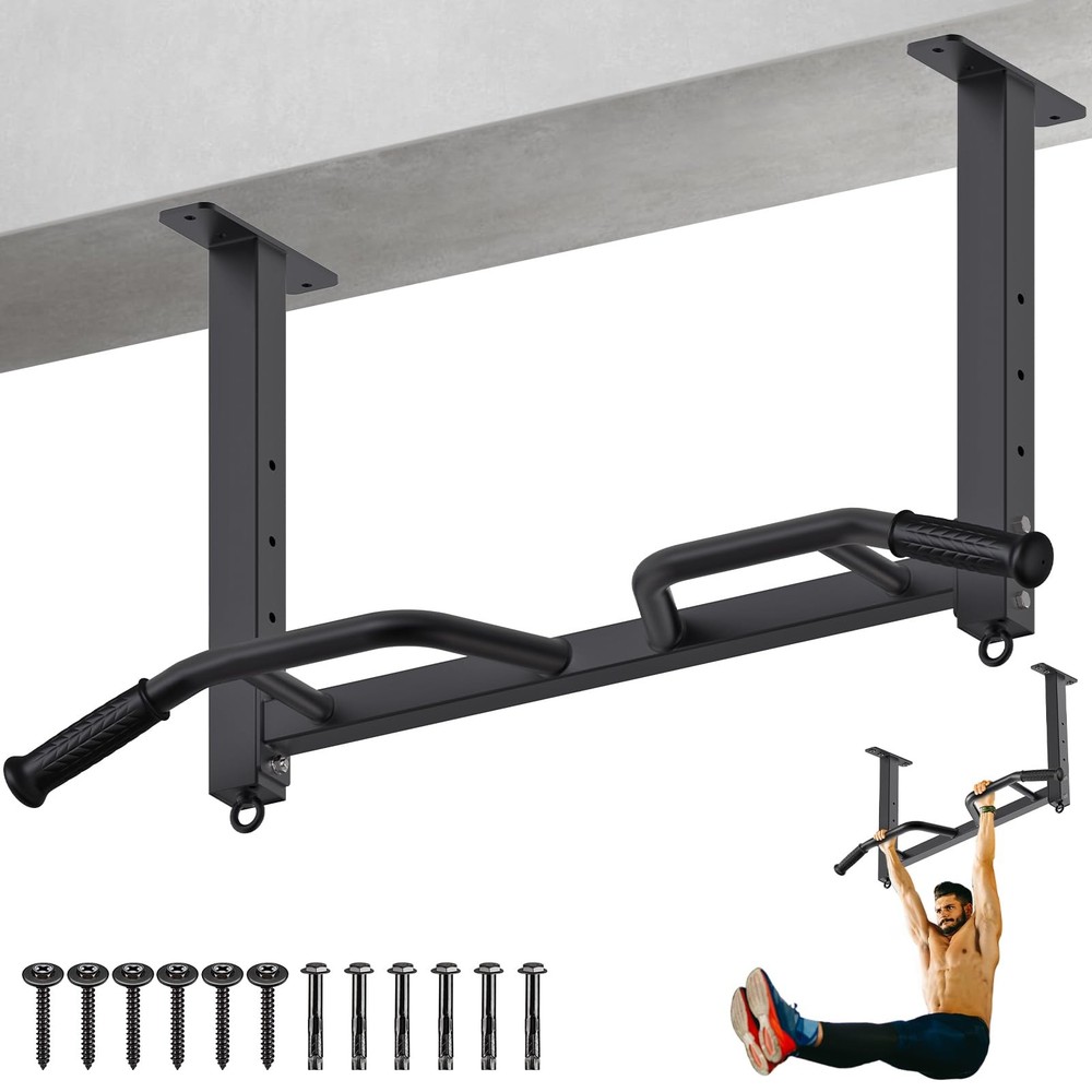 32 Ceiling Mounted Pull Up Bar - Heavy Duty, Highly Adjustable, Multifunctional
