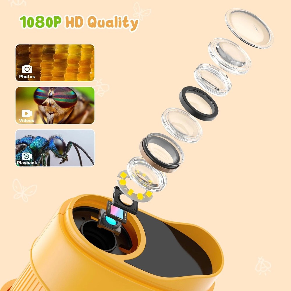 Digital Microscope Handheld 1000x 2.0 IPS Screen for Kids Science Education Tool