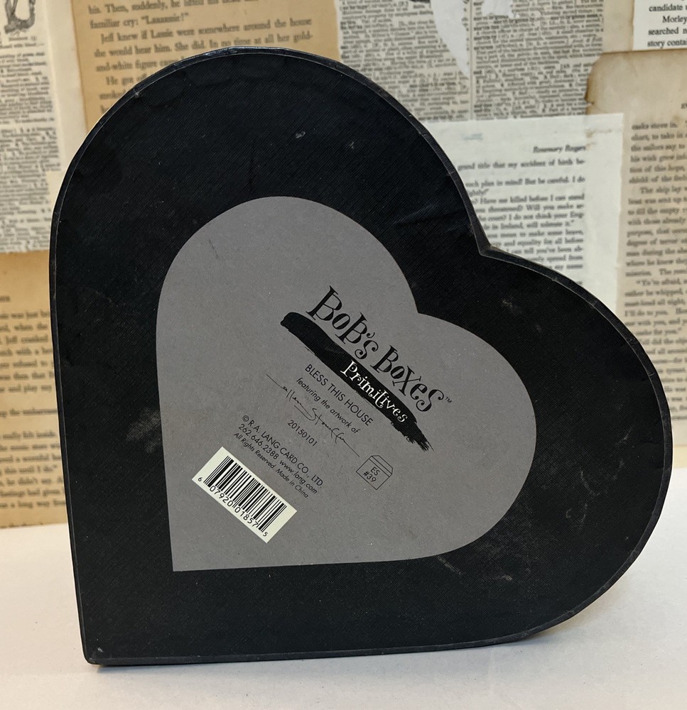 Bob's Boxes Primitives Heart Shaped Bless this House Box