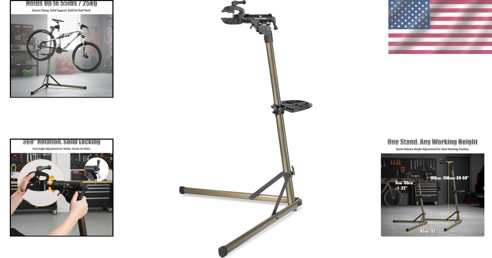 Lightweight Home Bicycle Repair Stand - Adjustable Height