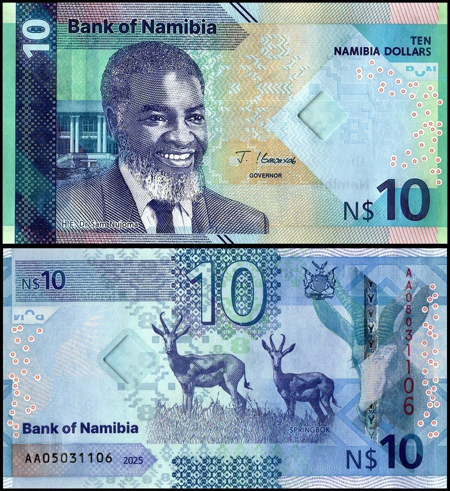 Namibia 10 Namibia Dollars, 2025, P-20, UNC
