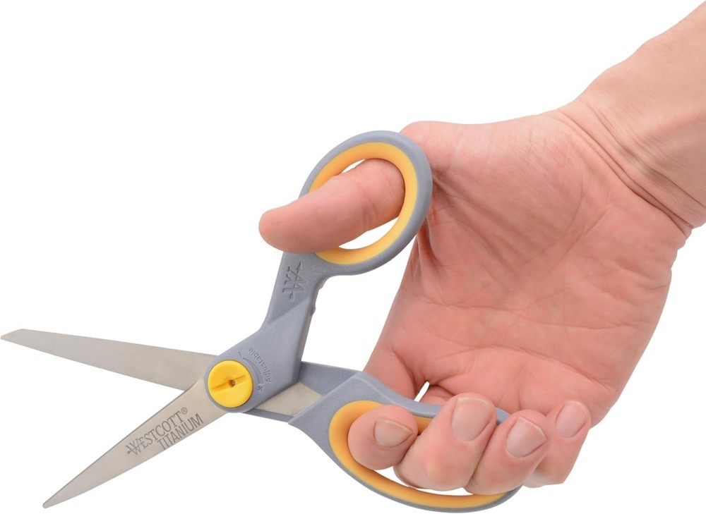 8” Titanium Bonded Scissors with Adjustable Glide and Soft Handle, 2Pack Dura...