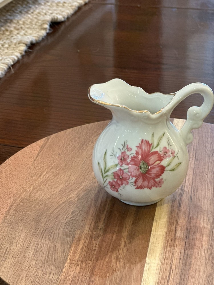 Vintage National Silver Fine China Pitcher