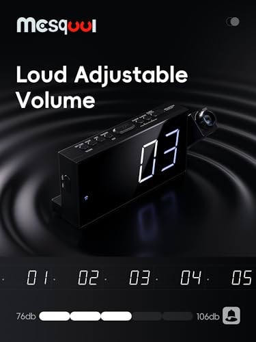 Digital Projector Alarm Clocks with Projection White Digits; Red Projection