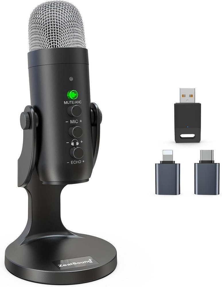 Wireless Microphones Mic for iPhone PC iPad Android Phone-Cordless