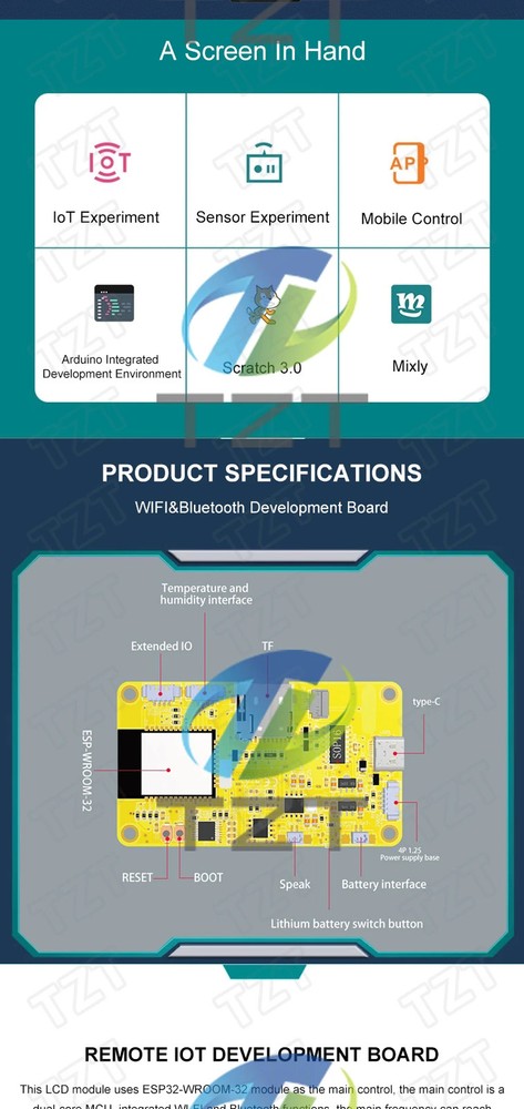 ESP32 WiFi Bluetooth 2.4" TFT LCD Touch Display LVGL Dev Board Module