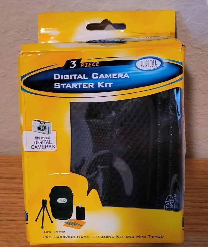 Digital Camera Accessory Kit w/ Case, Mini Tripod & Lens Cleaning Kit