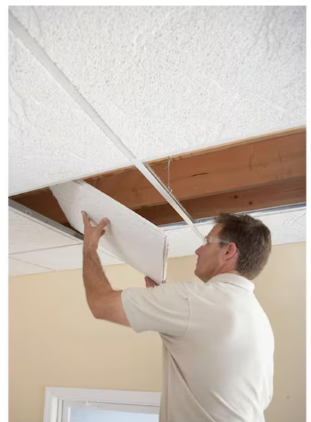 2X2 Ft. Radar Basic White Square Edge Lay-In Ceiling Tile Case of 4 (16 Sq. Ft.)