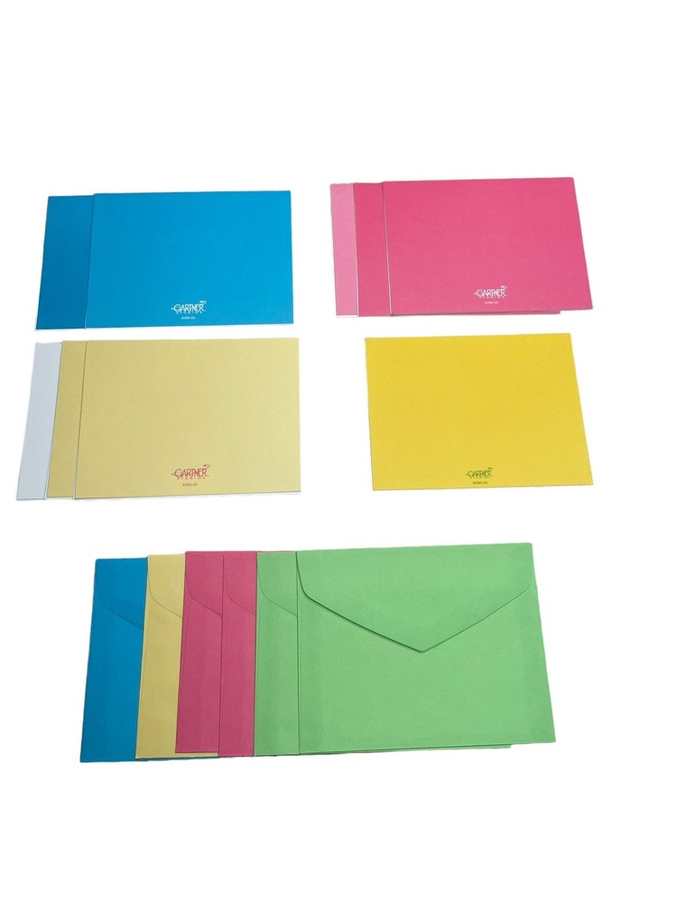 Gartner Studios 9 Note Cards Geometric Bright Blank 6 Envelopes Multicolored