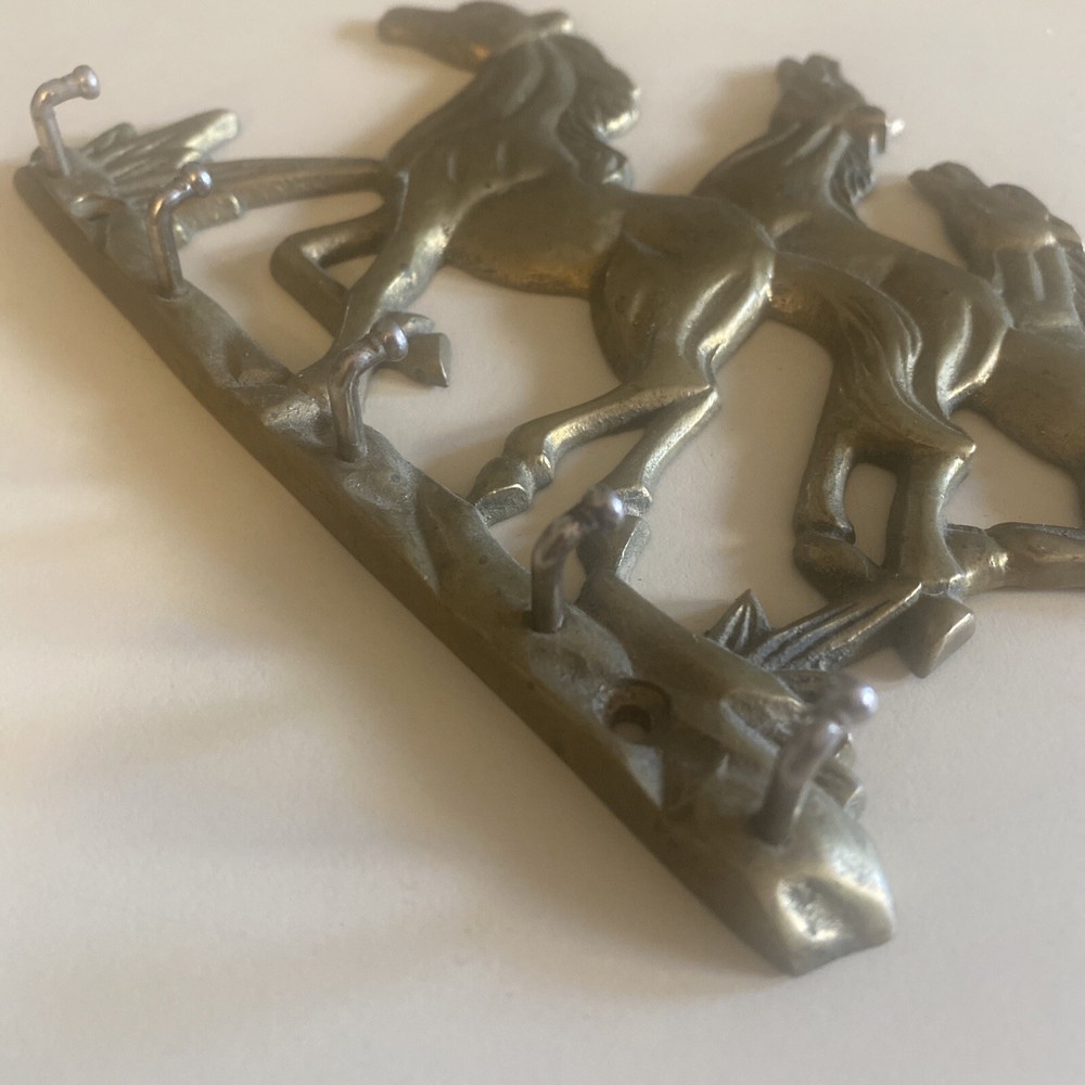 Brass Horses 5 Key Wall Holder