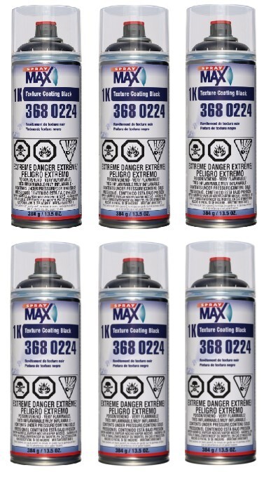 SprayMax 1K Black Texture Coating, 3680224 (6 Pack)