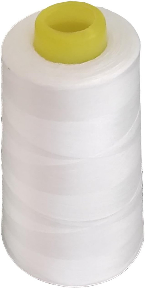 4 Pack of 6000 Yard White 100% Spun Polyester Serger Sewing Threads Spool( Uphol
